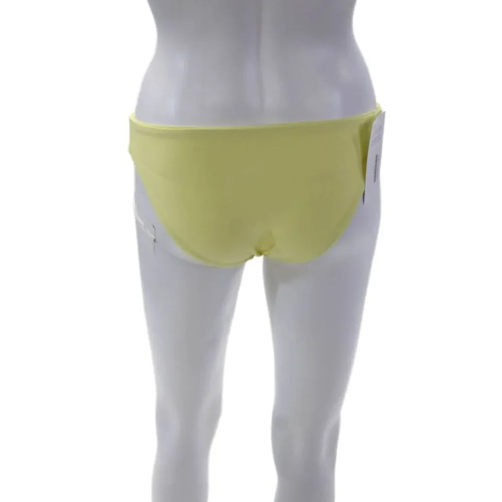 Jade Wmens Stretch Solid Pull On Bikini Bottoms Yellow Size XS